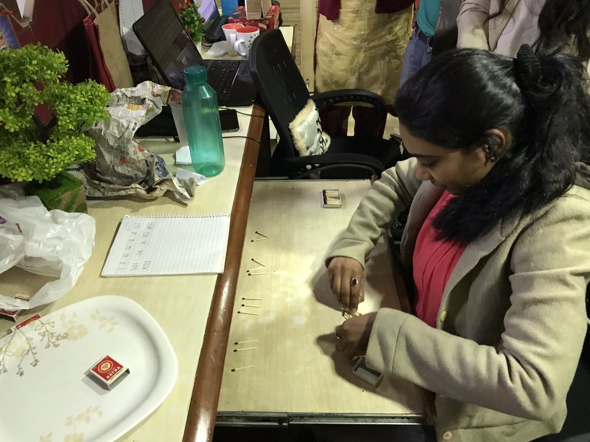 Rasika attempting the Matches Game!